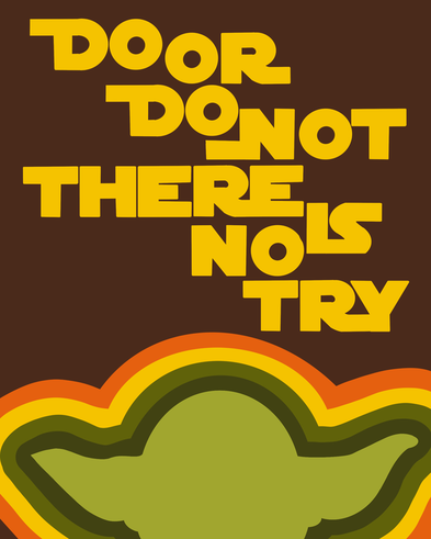 vintage inspired yoda with do or do not there is to try quote